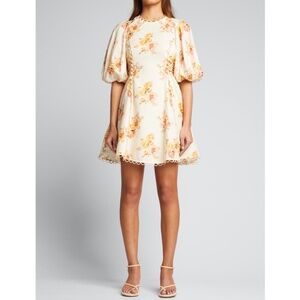 Zimmermann Rosa Linen Floral Minidress Size 2 US 8
